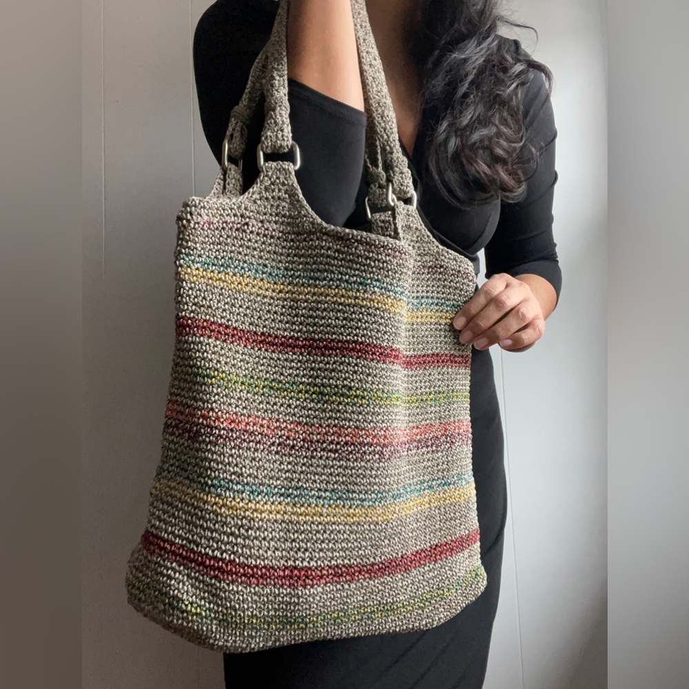 Rainbow Crocheted “The Sack” Slouchy bag